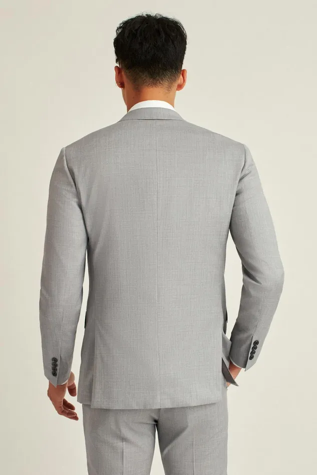 Men Blazers and Sport Coats Bonobos Jetsetter Wool Blazer Light Grey