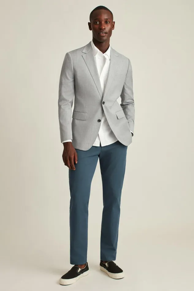 Men Blazers and Sport Coats Bonobos Jetsetter Wool Blazer Light Grey