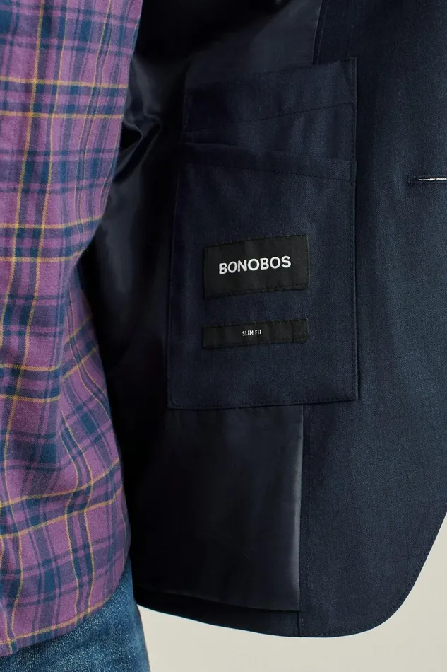 Men Blazers and Sport Coats Bonobos Jetsetter Wool Blazer Light Navy