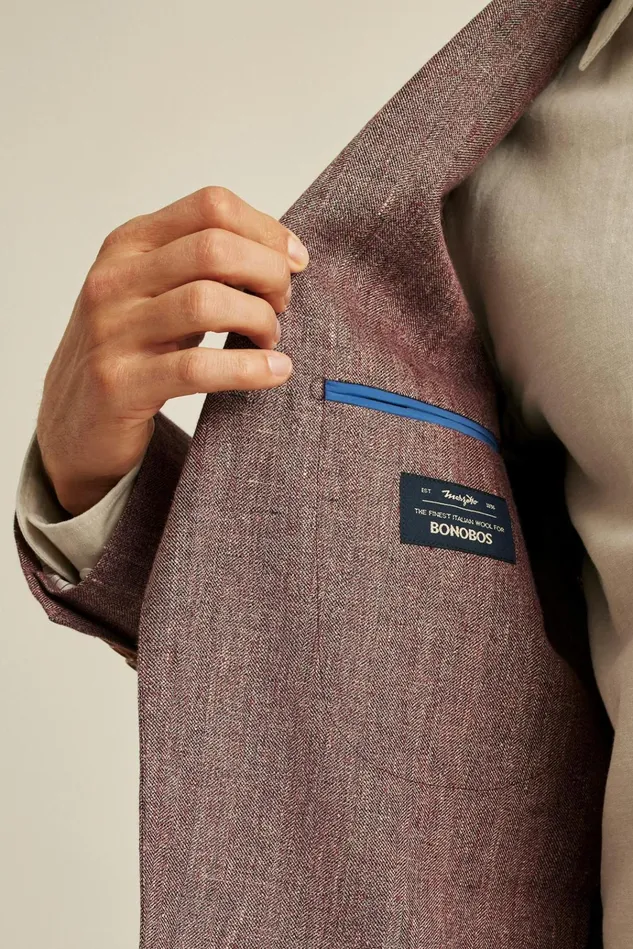 Men Blazers and Sport Coats Bonobos Unconstructed Italian Blazer Eggplant Herringbone