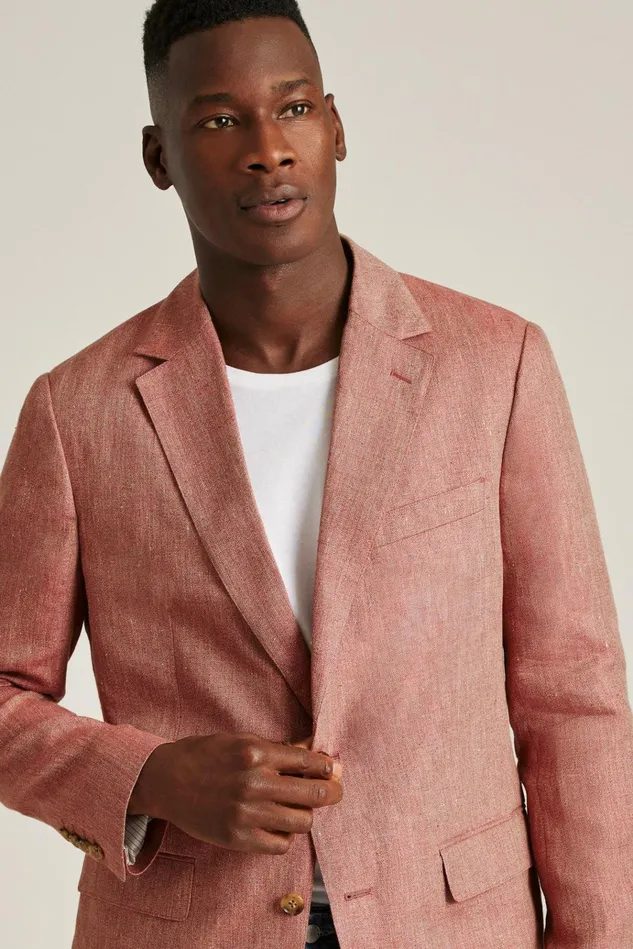 Men Blazers and Sport Coats Bonobos Unconstructed Italian Blazer Red Herringbone