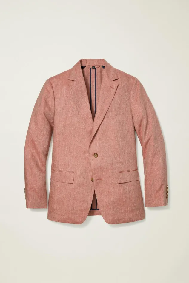Men Blazers and Sport Coats Bonobos Unconstructed Italian Blazer Red Herringbone