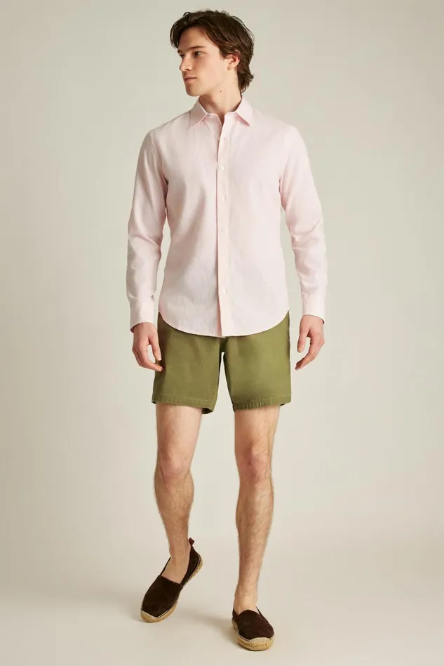 Men Business Casual Shirts Bonobos Easy Linen Shirt Light Pink