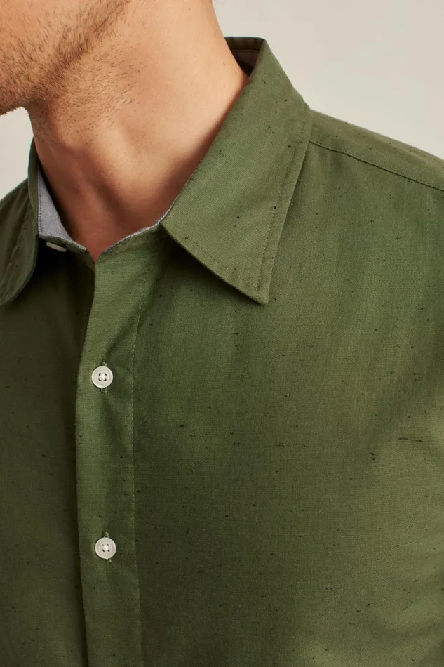 Men Business Casual Shirts Bonobos Easy Linen Shirt Olive Slub