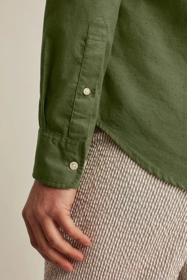 Men Business Casual Shirts Bonobos Easy Linen Shirt Olive Slub