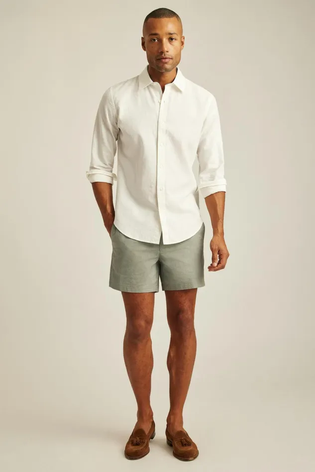 Men Business Casual Shirts Bonobos Easy Linen Shirt White