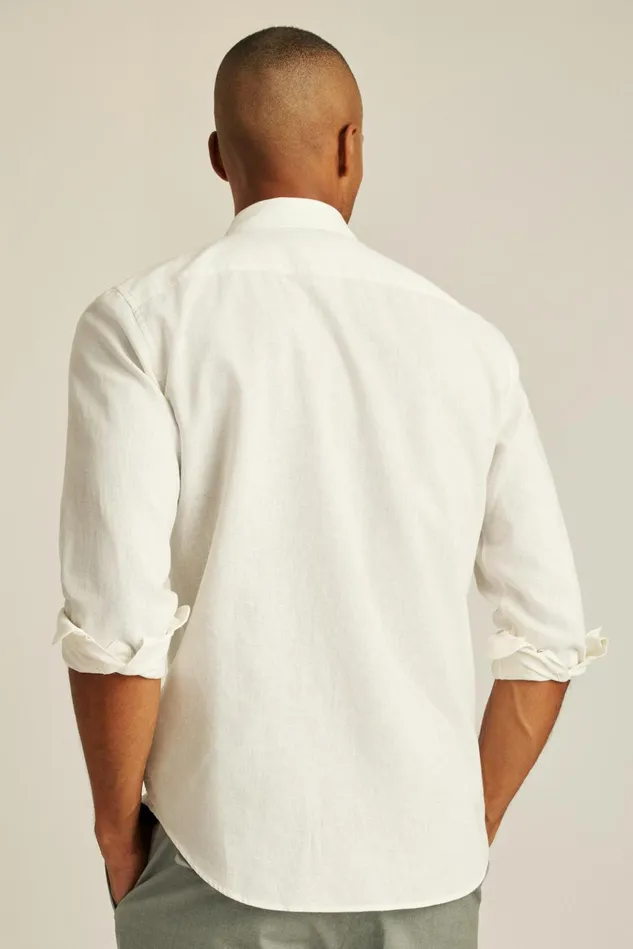 Men Business Casual Shirts Bonobos Easy Linen Shirt White