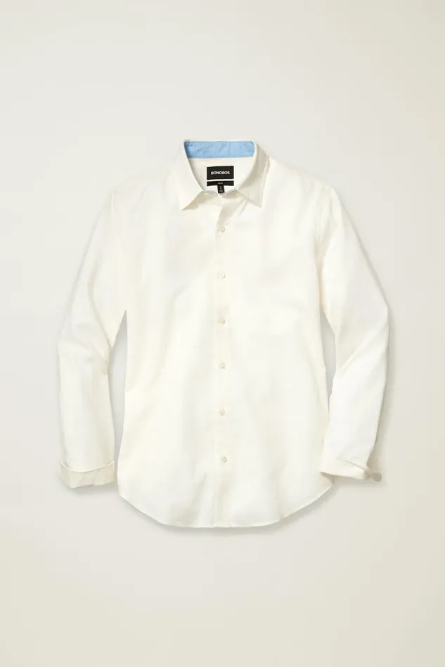 Men Business Casual Shirts Bonobos Easy Linen Shirt White