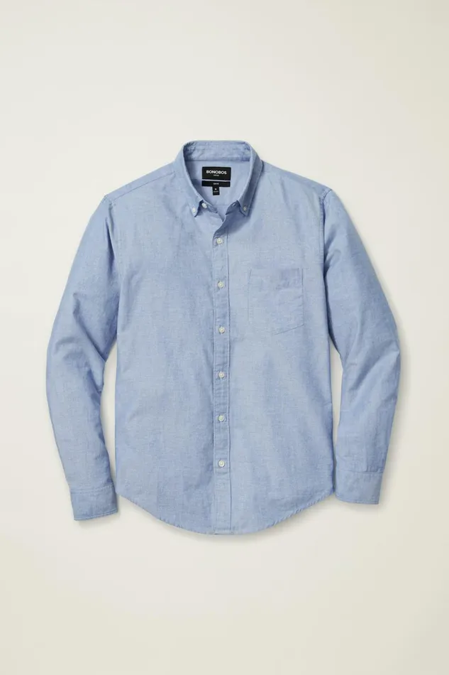 Men Business Casual Shirts Bonobos Everyday Oxford Shirt Blue