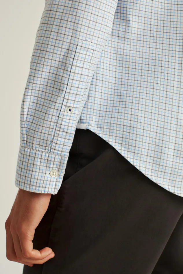 Men Business Casual Shirts Bonobos Everyday Oxford Shirt Blue Nickel Check