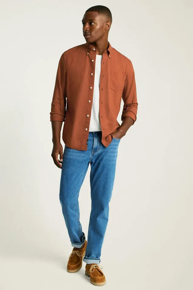 Men Business Casual Shirts Bonobos Everyday Oxford Shirt Cinnamon