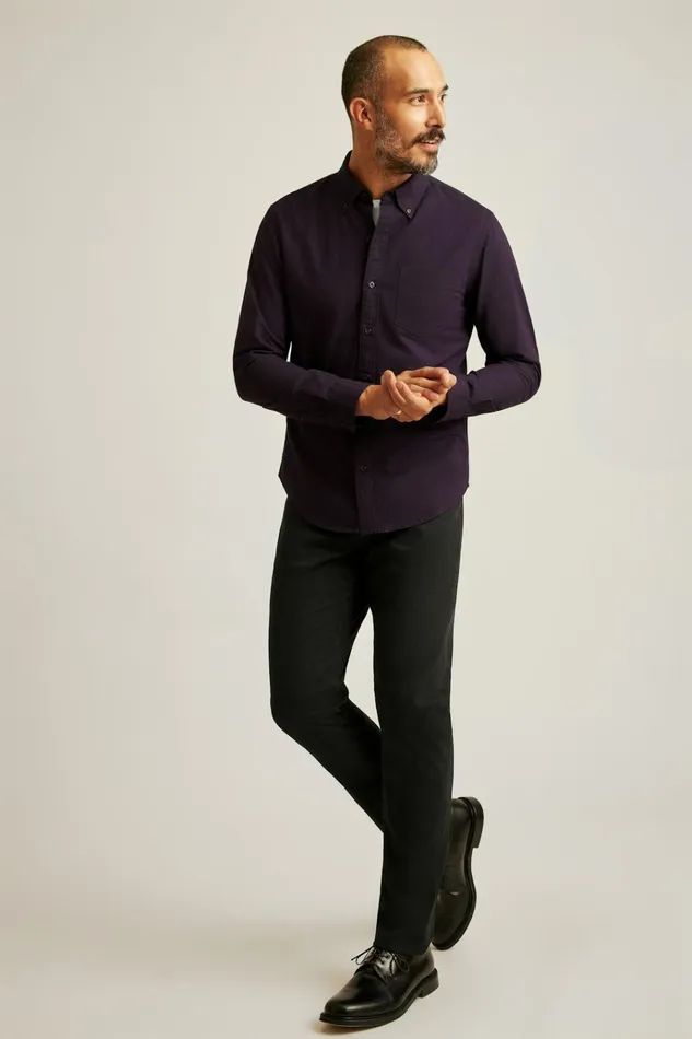 Men Business Casual Shirts Bonobos Everyday Oxford Shirt Dark Purple