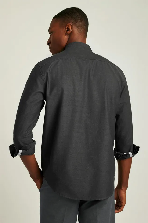 Men Business Casual Shirts Bonobos Everyday Oxford Shirt Darkest Charcoal