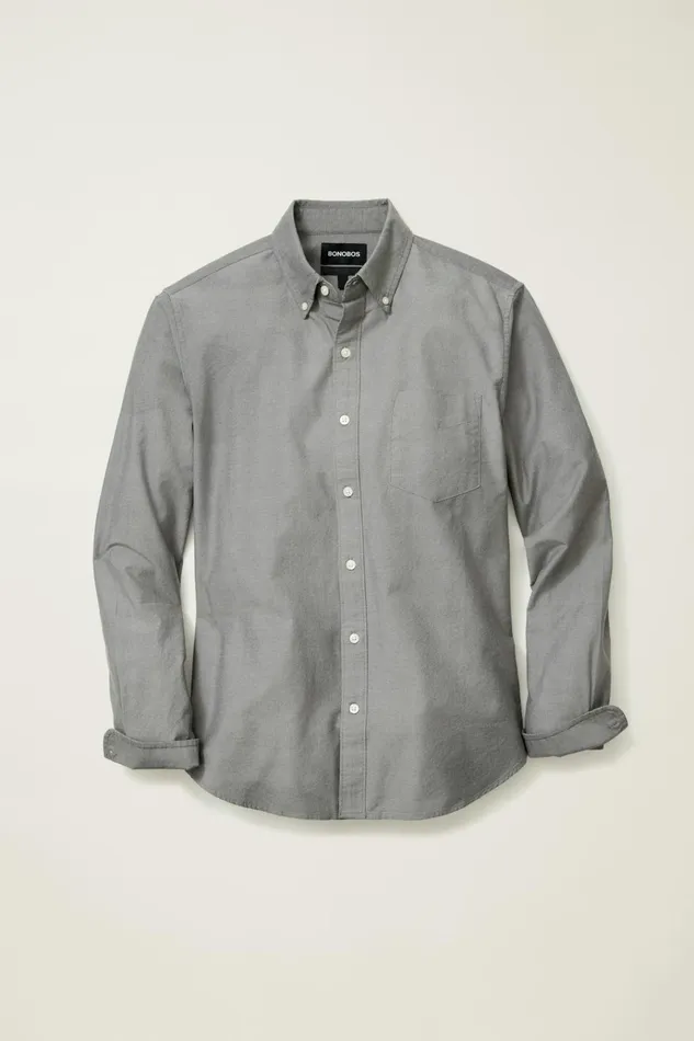 Men Business Casual Shirts Bonobos Everyday Oxford Shirt Dove Grey
