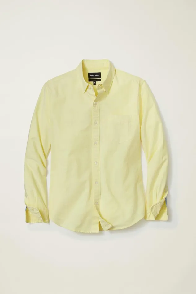Men Business Casual Shirts Bonobos Everyday Oxford Shirt Goldfinch