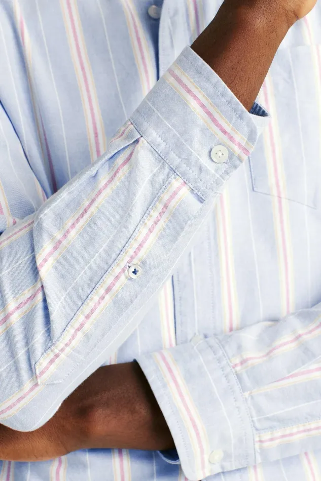 Men Business Casual Shirts Bonobos Everyday Oxford Shirt Hazy Blue Milos Stripe