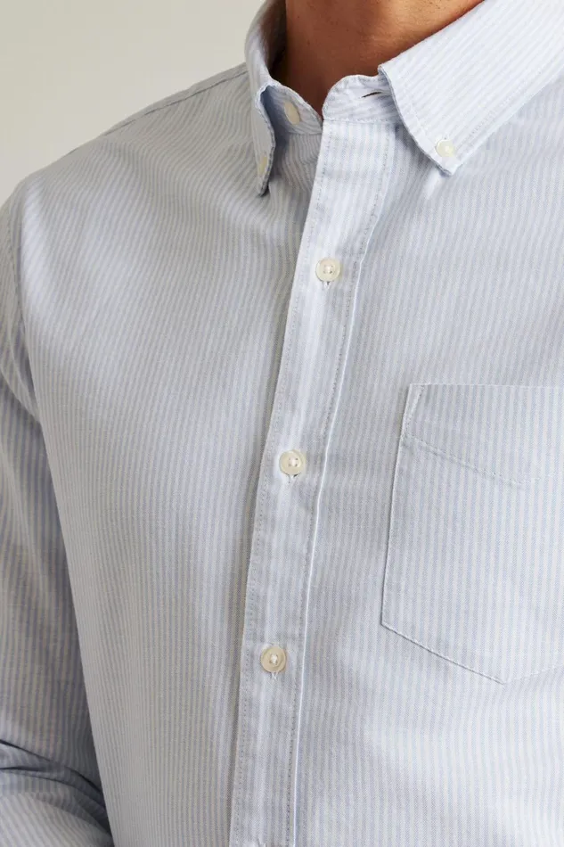 Men Business Casual Shirts Bonobos Everyday Oxford Shirt Lilac Chelsea Stripe