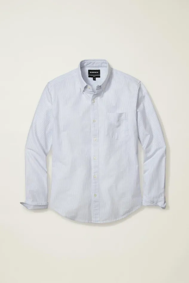 Men Business Casual Shirts Bonobos Everyday Oxford Shirt Lilac Chelsea Stripe