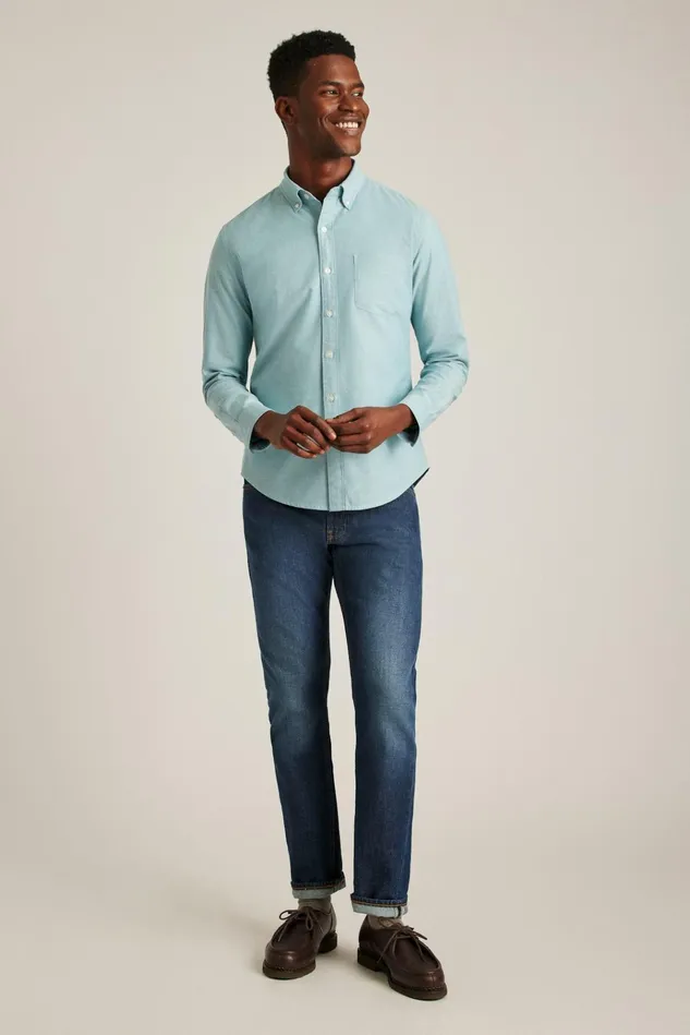 Men Business Casual Shirts Bonobos Everyday Oxford Shirt Nile Blue