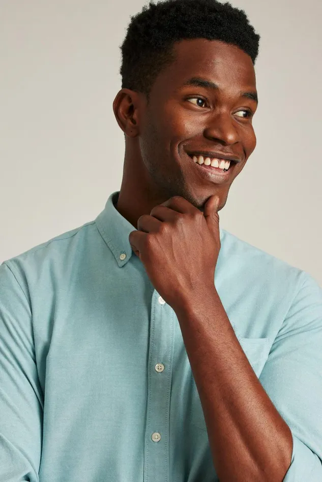 Men Business Casual Shirts Bonobos Everyday Oxford Shirt Nile Blue
