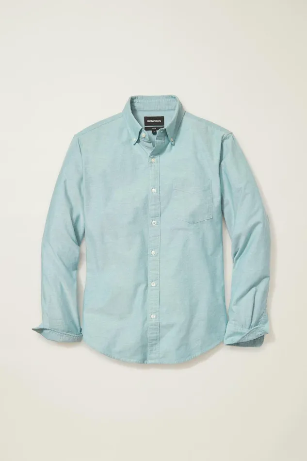 Men Business Casual Shirts Bonobos Everyday Oxford Shirt Nile Blue