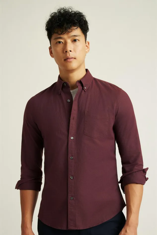 Men Business Casual Shirts Bonobos Everyday Oxford Shirt Port Wine