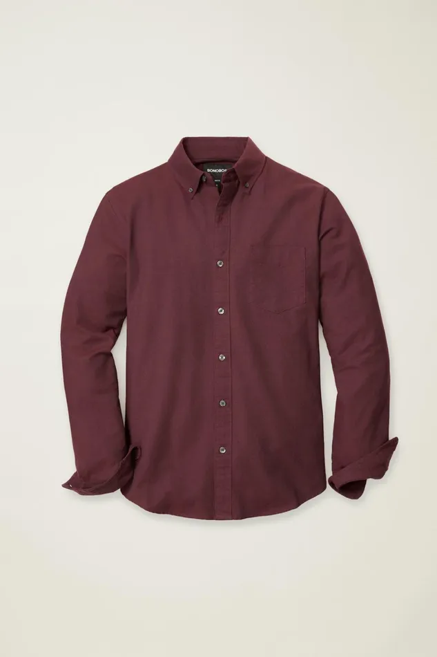 Men Business Casual Shirts Bonobos Everyday Oxford Shirt Port Wine