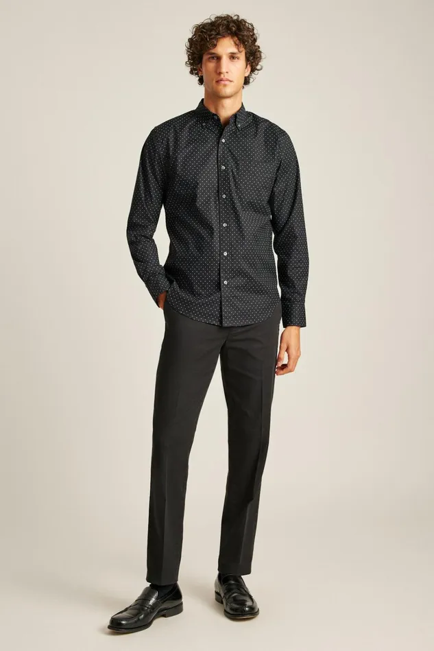 Men Business Casual Shirts Bonobos Everyday Shirt Black Blue Dot