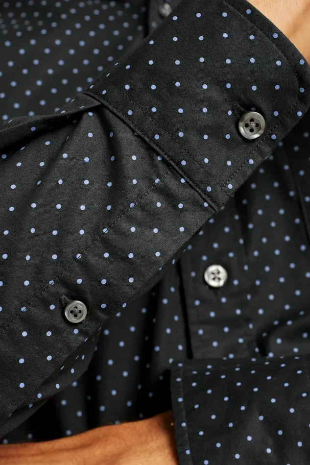 Men Business Casual Shirts Bonobos Everyday Shirt Black Blue Dot