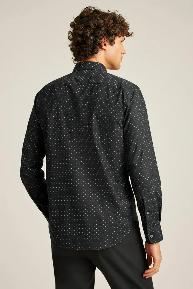Men Business Casual Shirts Bonobos Everyday Shirt Black Blue Dot