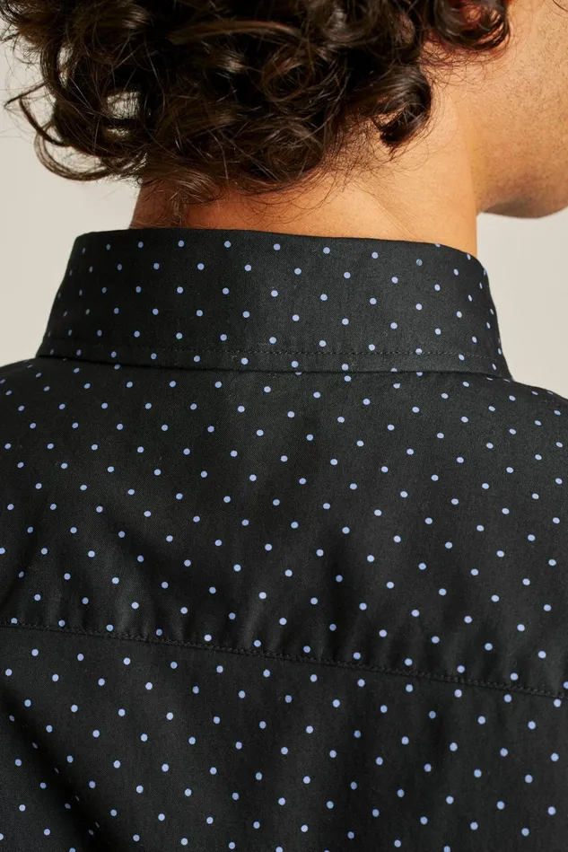 Men Business Casual Shirts Bonobos Everyday Shirt Black Blue Dot