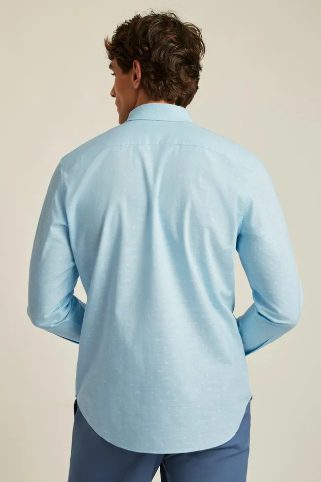 Men Business Casual Shirts Bonobos Everyday Shirt Blue Chambray Dobby Dot