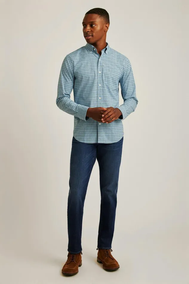 Men Business Casual Shirts Bonobos Everyday Shirt Blue Devin Plaid
