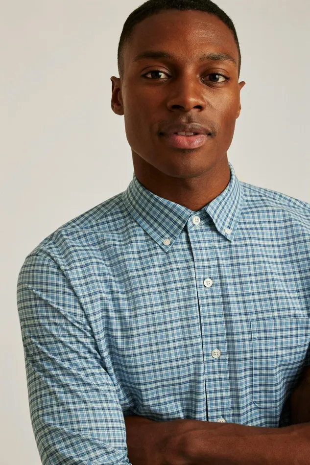 Men Business Casual Shirts Bonobos Everyday Shirt Blue Devin Plaid