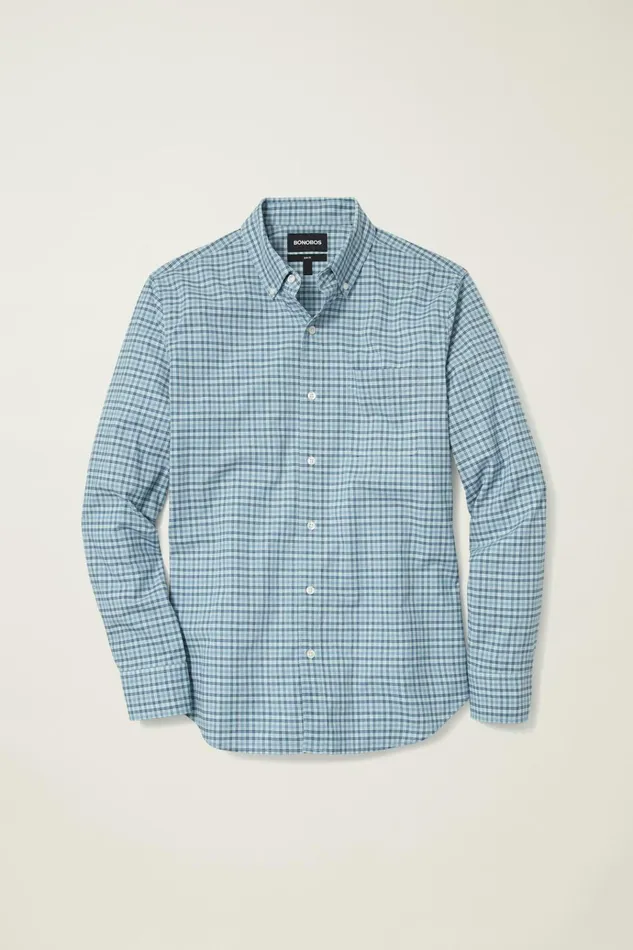 Men Business Casual Shirts Bonobos Everyday Shirt Blue Devin Plaid