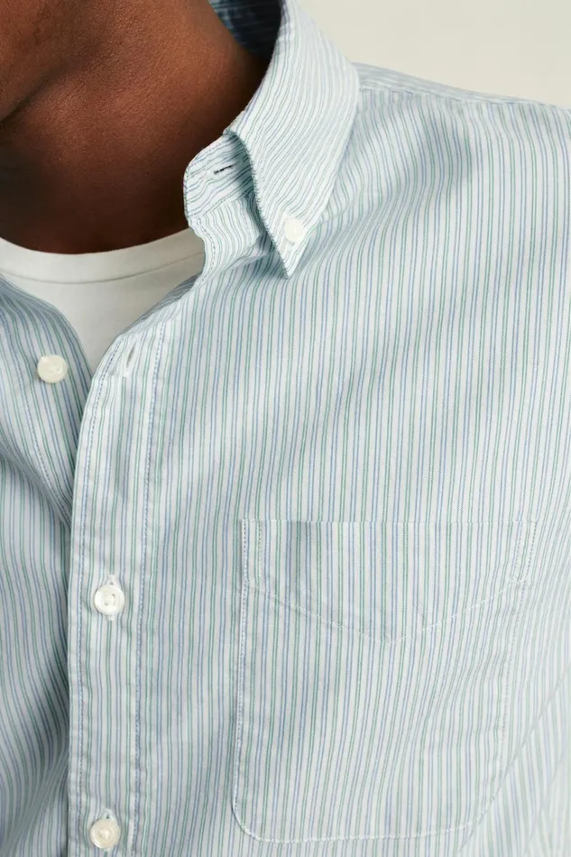 Men Business Casual Shirts Bonobos Everyday Shirt Blue Green Stripe