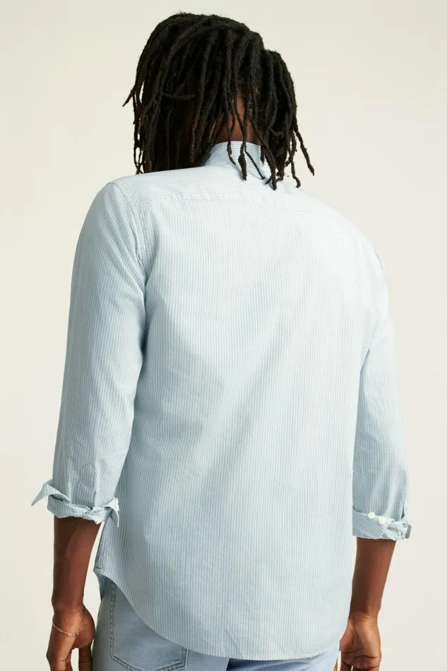 Men Business Casual Shirts Bonobos Everyday Shirt Blue Green Stripe
