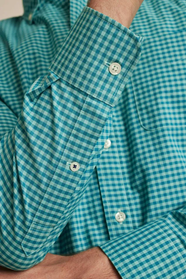 Men Business Casual Shirts Bonobos Everyday Shirt Blue Lagoon Mini Gingham