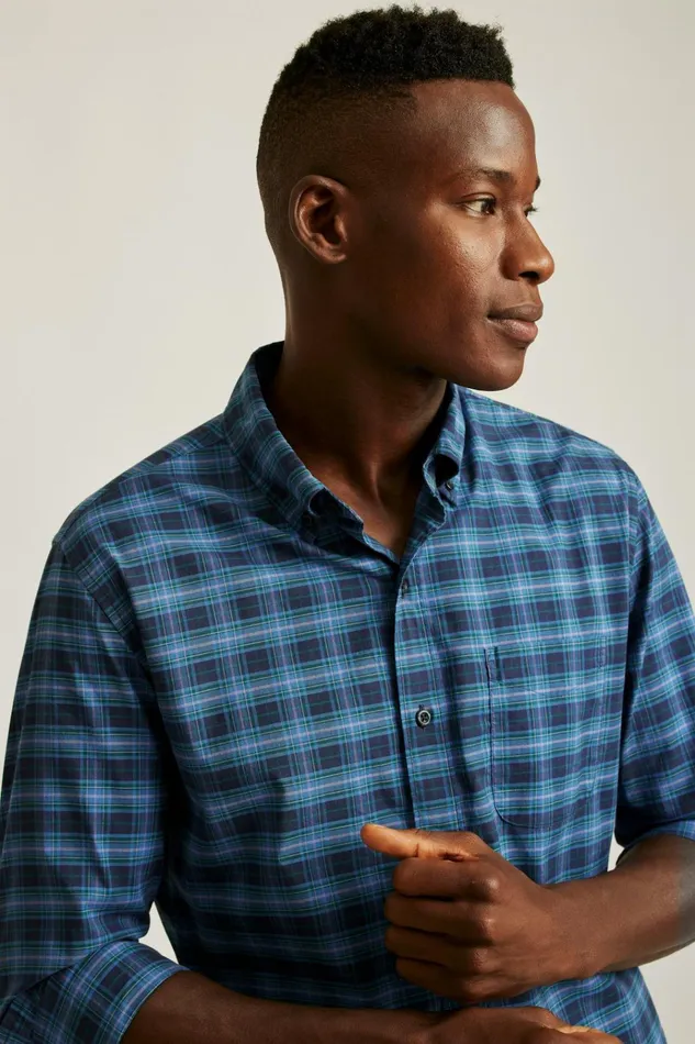 Men Business Casual Shirts Bonobos Everyday Shirt Bright Navy Plaid