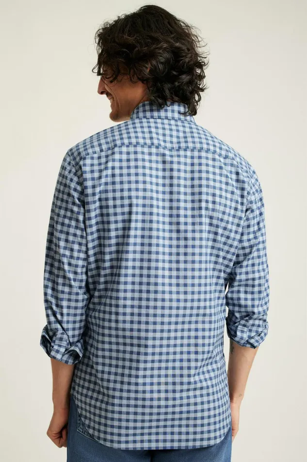 Men Business Casual Shirts Bonobos Everyday Shirt Denim Blue Gingham