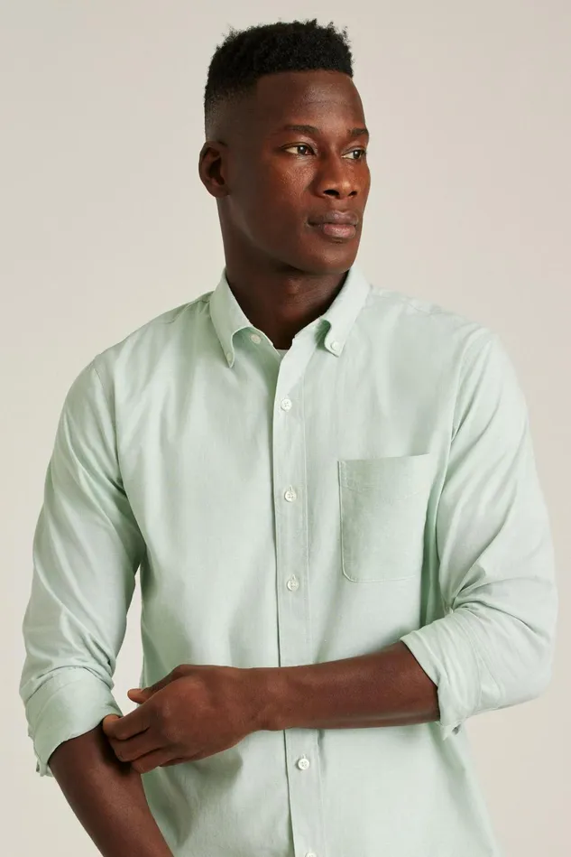 Men Business Casual Shirts Bonobos Everyday Shirt English Ivy Green Texture