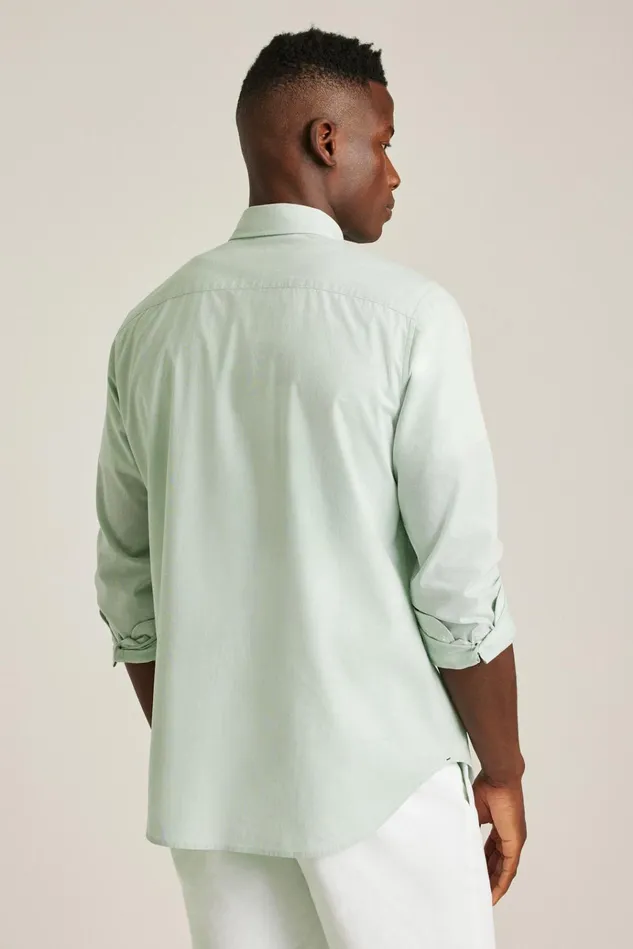 Men Business Casual Shirts Bonobos Everyday Shirt English Ivy Green Texture