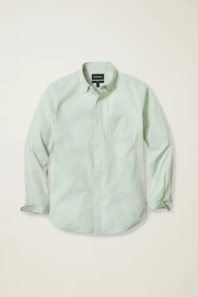 Men Business Casual Shirts Bonobos Everyday Shirt English Ivy Green Texture