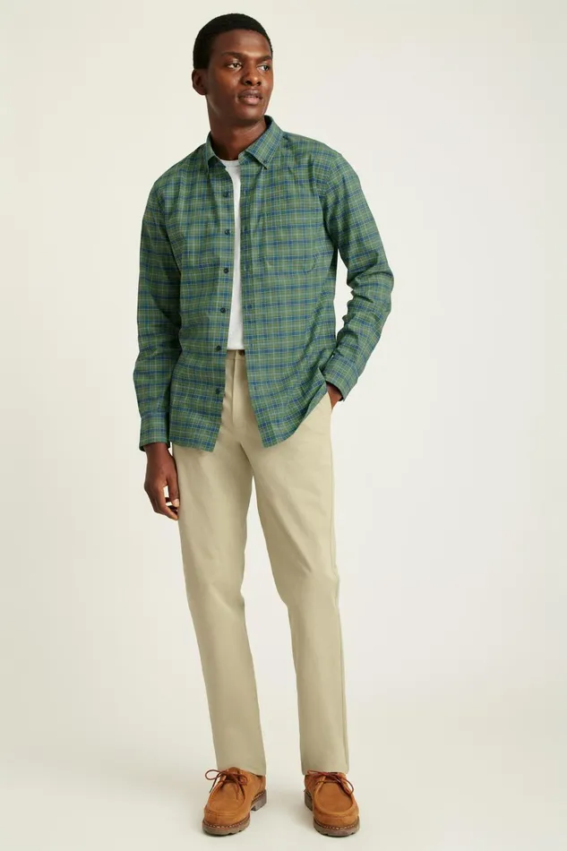 Men Business Casual Shirts Bonobos Everyday Shirt Forest Green Plaid
