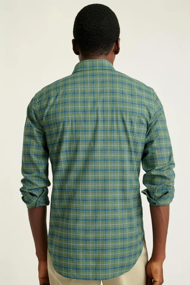 Men Business Casual Shirts Bonobos Everyday Shirt Forest Green Plaid