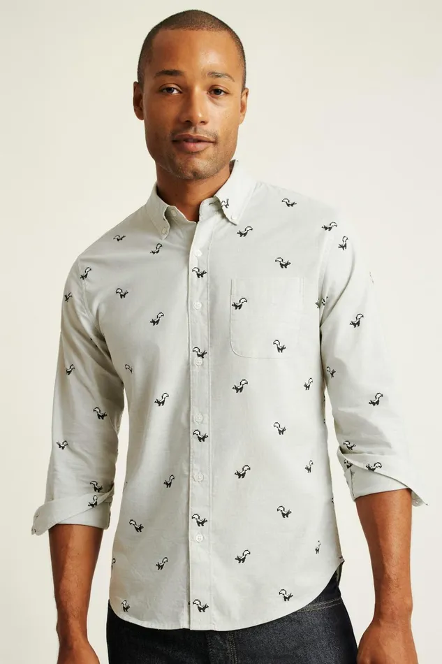 Men Business Casual Shirts Bonobos Everyday Shirt Gray Skunk Pixel