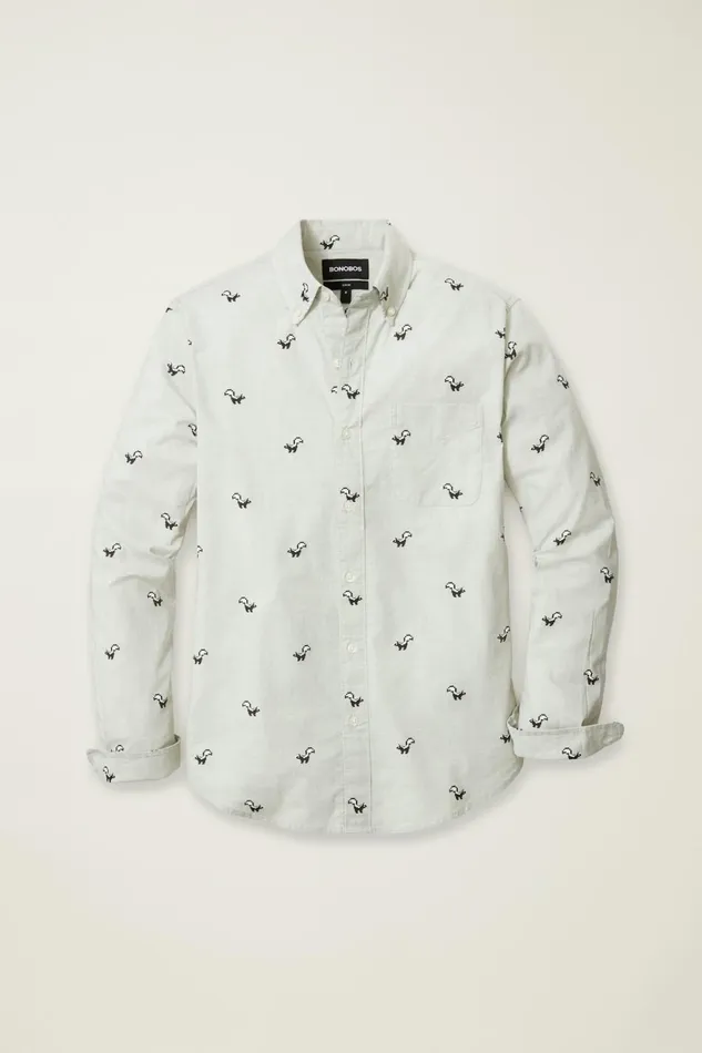 Men Business Casual Shirts Bonobos Everyday Shirt Gray Skunk Pixel
