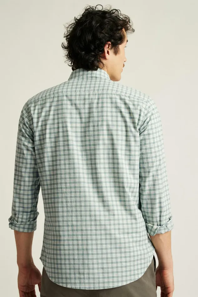 Men Business Casual Shirts Bonobos Everyday Shirt Heather Green Plaid