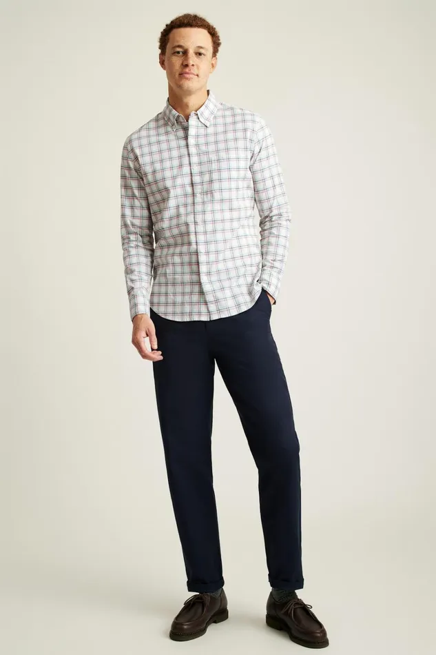 Men Business Casual Shirts Bonobos Everyday Shirt Heather Oatmeal Plaid