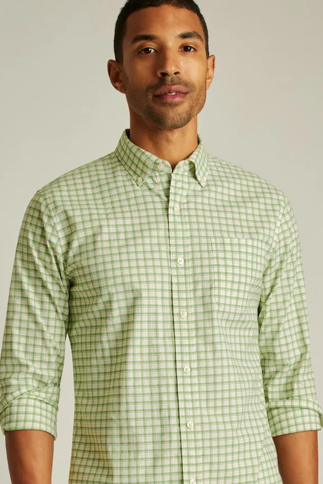 Men Business Casual Shirts Bonobos Everyday Shirt Ivy Green Dorsey Plaid